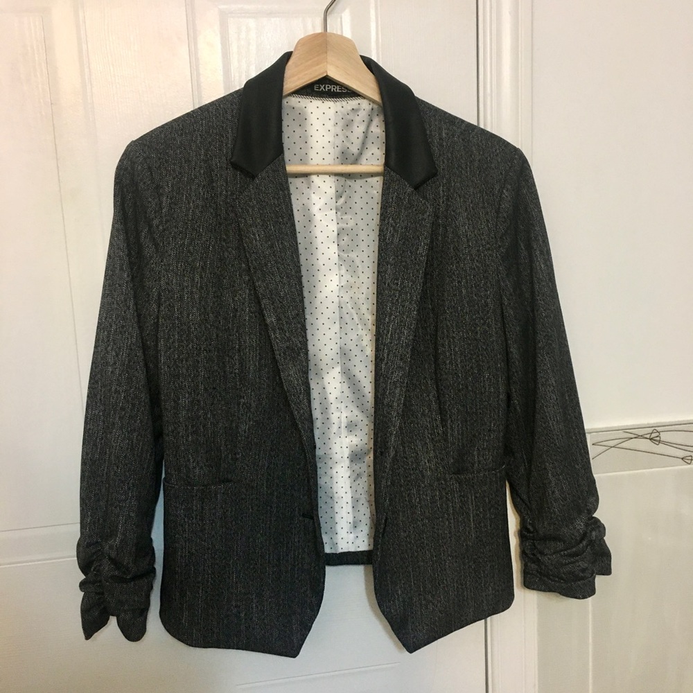 Express Blazer with Leather Collar